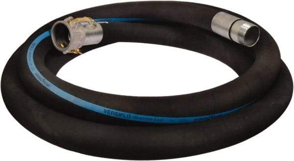 Alliance Hose & Rubber - 3" ID x 3.42 OD, 150 Working psi, Black Synthetic Rubber Water & Discharge Hose - Female Camlock x Male Nipple Ends, 20' Long, -25 to 200°F - A1 Tooling