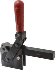 De-Sta-Co - 2,500 Lb Holding Capacity, Vertical Handle, Manual Hold Down Toggle Clamp - 129° Handle Movement, 199° Bar Opening, Solid Bar, Straight Base, Electro-Plated Zinc, Carbon Steel - A1 Tooling