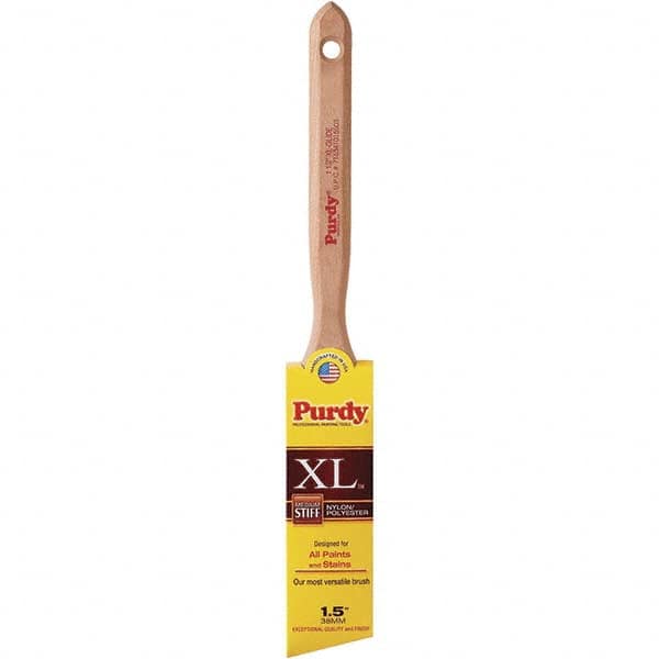 Purdy - 1-1/2" Angled Synthetic Trim Brush - 2-7/16" Bristle Length, 2-7/16" Wood Fluted Handle - A1 Tooling