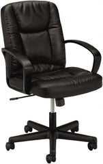 Basyx - 38-3/4" High Executive Mid Back Chair - 25" Wide x 34-1/2" Deep, Leather Seat, Black - A1 Tooling