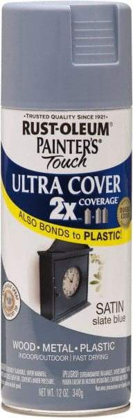 Rust-Oleum - Slate (Color), Satin, Enamel Spray Paint - 8 Sq Ft per Can, 12 oz Container, Use on Multipurpose - A1 Tooling