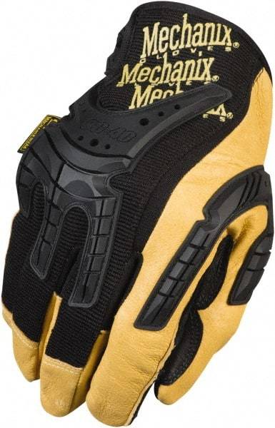 Mechanix Wear - Size L (10) Leather/TPR General Protection Work Gloves - For General Purpose, Uncoated, Hook & Loop Cuff, Full Fingered, Black, Paired - A1 Tooling