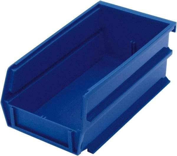 Triton - 7-3/8" Deep, Blue Polypropylene Hopper Stacking Bin - 3" High x 4-1/8" Wide x 7-3/8" Long - A1 Tooling