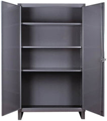 Durham - 3 Shelf Locking Storage Cabinet - Steel, 48" Wide x 24" Deep x 66" High, Gray - A1 Tooling