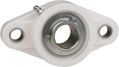 Value Collection - 1-3/16" ID, 5-13/16" OAL x 1-19/32" OAH 2-Bolt Flange Mounted Bearing - 2,540 Lb Static Cap, 4,383 Lb Dyn Cap, 4-39/64" Btw Mnt Hole Ctrs, 45/64" Base-to-Ctr Ht, Thermoplastic - A1 Tooling