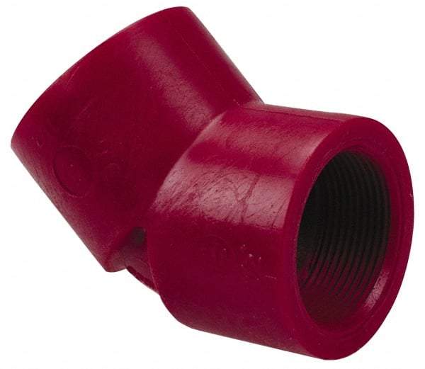 NIBCO - 1-1/2" PVDF Plastic Pipe 45° Elbow - Schedule 80, FIPT x FIPT End Connections - A1 Tooling