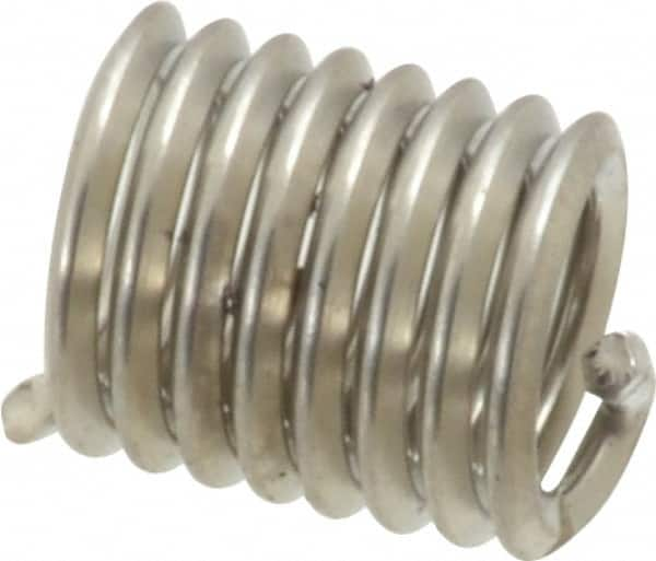 Recoil - 1/4-20 UNC, 1/2" OAL, Free Running Helical Insert - 8 Free Coils, Tanged, Stainless Steel, Bright Finish, 2D Insert Length - A1 Tooling