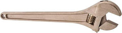 Ampco - 1-11/16" Jaw Capacity, 15" Nonsparking Adjustable Wrench - Aluminum Bronze, Plain Finish - A1 Tooling