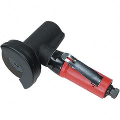 Autobrade Red - 3" Wheel Diam, 20,000 RPM, Pneumatic Cutoff & Cutoff-Grinder Tool - Right Angle Handle, 1/4 NPT Inlet - A1 Tooling