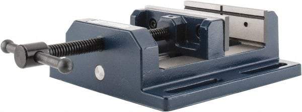 Gibraltar - 6" Jaw Opening Capacity x 2" Throat Depth, Horizontal Drill Press Vise - 6" Wide Jaw, Stationary Base, Standard Speed, 10-15/16" OAL x 3-9/16" Overall Height, Cast Iron - A1 Tooling