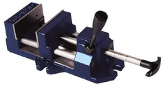 Gibraltar - 4" Jaw Opening Capacity x 1-3/8" Throat Depth, Horizontal Drill Press Vise - 4" Wide Jaw, Stationary Base, Standard Speed, 11-3/16" OAL x 3.719" Overall Height, Cast Iron - A1 Tooling