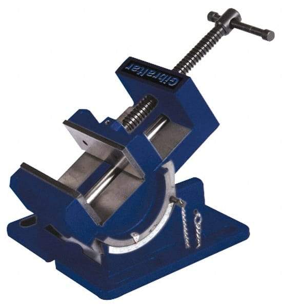 Gibraltar - 3" Jaw Width, 3" Jaw Opening Capacity, Angle Stationary Machine Vise - Manual Operation, 1 Station, 8-5/8" Long x 4-1/8" High x 1-1/8" Deep, 1-1/8" Jaw Height - A1 Tooling