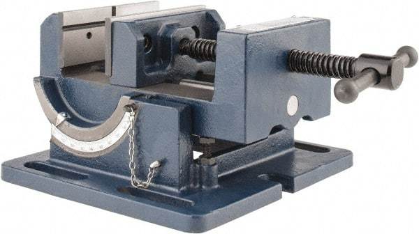 Gibraltar - 4" Jaw Width, 4" Jaw Opening Capacity, Angle Stationary Machine Vise - Manual Operation, 1 Station, 9-7/16" Long x 4-1/2" High x 1-1/2" Deep, 1-1/2" Jaw Height - A1 Tooling