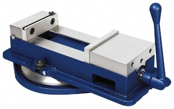 Gibraltar - 6" Jaw Width, 8-3/4" Jaw Opening Capacity, Horizontal Swivel Machine Vise - Manual Operation, 1 Station, 19-1/2" Long x 6-1/4" High x 1-5/8" Deep, 1-5/8" Jaw Height - A1 Tooling