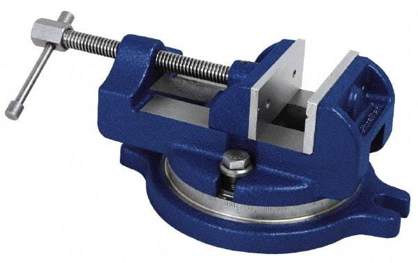 Gibraltar - 6" Jaw Width, 6" Jaw Opening Capacity, Horizontal Swivel Machine Vise - Manual Operation, 1 Station, 14-1/2" Long x 5-1/2" High x 2" Deep, 2" Jaw Height - A1 Tooling