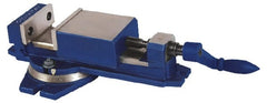 Machine Vise: 4″ Jaw Width, 4″ Jaw Opening, Horizontal, Swivel Base 1-1/2″ Jaw Height, 1 Station