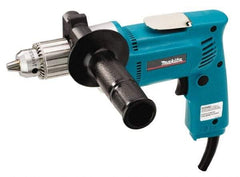 Makita - 1/2" Keyed Chuck, 550 RPM, Pistol Grip Handle Electric Drill - 6.5 Amps, 115 Volts, Reversible, Includes Chuck Key, Drill Chuck, Side Handle - A1 Tooling