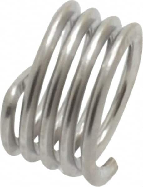 Heli-Coil - M5x0.80 Metric Coarse, 5mm OAL, Free Running Helical Insert - 4-1/8 Free Coils, Tanged, 304 Stainless Steel, Bright Finish, 1D Insert Length - A1 Tooling