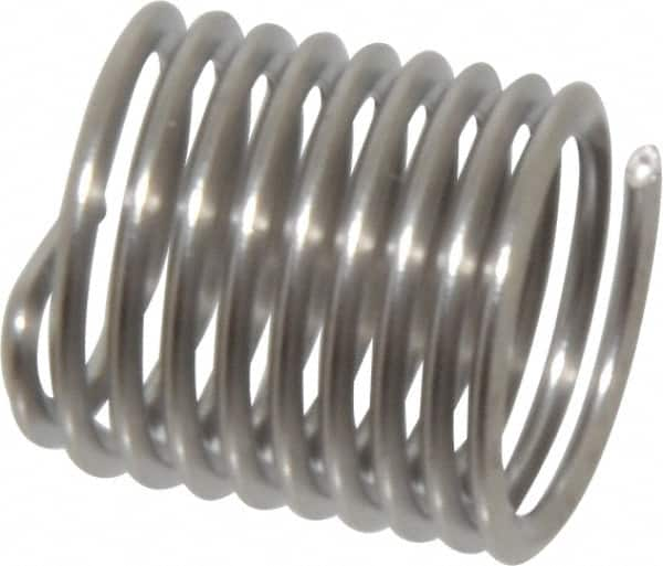 Heli-Coil - M8x1.00 Metric Fine, 12mm OAL, Free Running Helical Insert - 9-3/8 Free Coils, Tanged, 304 Stainless Steel, Bright Finish, 1-1/2D Insert Length - A1 Tooling