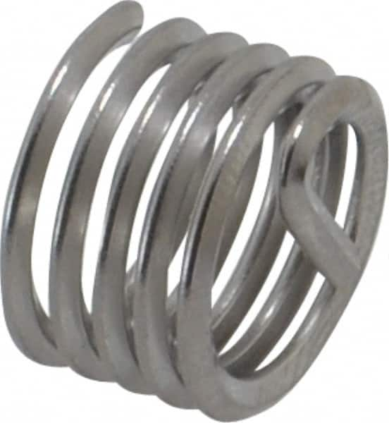 Heli-Coil - M12x1.75 Metric Coarse, 12mm OAL, Free Running Helical Insert - 5 Free Coils, Tanged, 304 Stainless Steel, Bright Finish, 1D Insert Length - Exact Industrial Supply