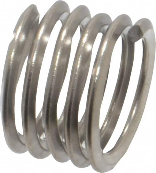 Heli-Coil - Single Insert, M10x1.5 Metric Coarse, 1D, Stainless Steel Screw Locking Insert - 4-7/8 Free Coils, 10mm Overall Length, 11.95 to 12.5mm Outside Diameter, with Tang, Bright Finish, 304 Material Grade - Exact Industrial Supply