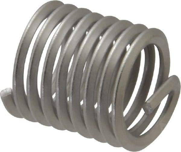 Heli-Coil - Single Insert, M12x1.75 Metric Coarse, 1-1/2D, Stainless Steel Screw Locking Insert - 8-1/4 Free Coils, 18mm Overall Length, 14.3 to 15mm Outside Diameter, with Tang, Bright Finish, 304 Material Grade - Exact Industrial Supply