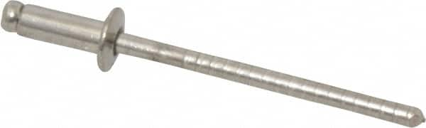 RivetKing - Size 42 Dome Head Stainless Steel Open End Blind Rivet - Stainless Steel Mandrel, 0.126" to 3/16" Grip, 1/4" Head Diam, 0.129" to 0.133" Hole Diam, 0.337" Length Under Head, 1/8" Body Diam - A1 Tooling