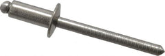 RivetKing - Size 64 Dome Head Stainless Steel Open End Blind Rivet - Stainless Steel Mandrel, 0.188" to 1/4" Grip, 3/8" Head Diam, 0.192" to 0.196" Hole Diam, 0.45" Length Under Head, 3/16" Body Diam - A1 Tooling