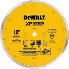 DeWALT - 10" Diam, 5/8" Arbor Hole Diam, Wet & Dry Cut Saw Blade - Diamond-Tipped, Standard Round Arbor - A1 Tooling