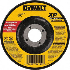 DeWALT - 24 Grit, 9" Wheel Diam, 1/4" Wheel Thickness, 7/8" Arbor Hole, Type 27 Depressed Center Wheel - Zirconia Alumina, Resinoid Bond, 6,600 Max RPM, Compatible with Angle Grinder - A1 Tooling