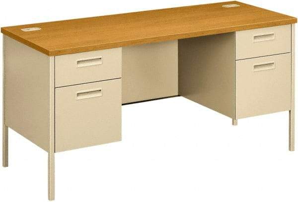 Hon - 60" Long x 29-1/2" High x 24" Deep, 4 Drawer Kneespace Credenza - Harvest/Putty (Color), Laminate Top - A1 Tooling