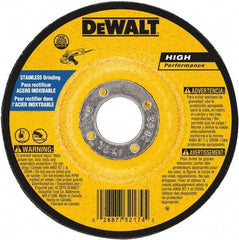 DeWALT - 30 Grit, 7" Wheel Diam, 1/4" Wheel Thickness, 7/8" Arbor Hole, Type 27 Depressed Center Wheel - Aluminum Oxide, 8,700 Max RPM, Compatible with Angle Grinder - A1 Tooling