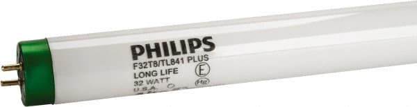 Philips - 32 Watt Fluorescent Tubular Medium Bi-Pin Lamp - 4,100°K Color Temp, 2,950 Lumens, T8, 24,000 hr Avg Life - A1 Tooling