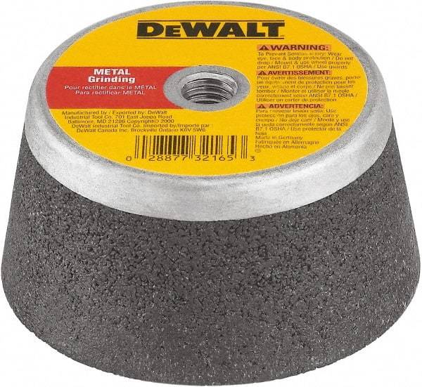 DeWALT - 5" Diam x 2" Thick, 16 Grit Surface Grinding Wheel - Aluminum Oxide/Silicon Carbide Blend, Type 11, Coarse Grade, 7,000 Max RPM, Resinoid Bond, One-Side Recess - A1 Tooling