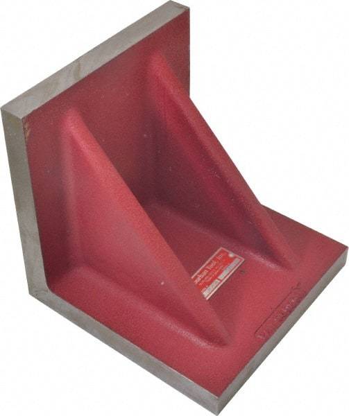 Suburban Tool - 8" Wide x 8" Deep x 8" High Cast Iron Machined Angle Plate - Standard Plate, Flat Surface, Double Web, 7/8" Thick, Single Plate - A1 Tooling