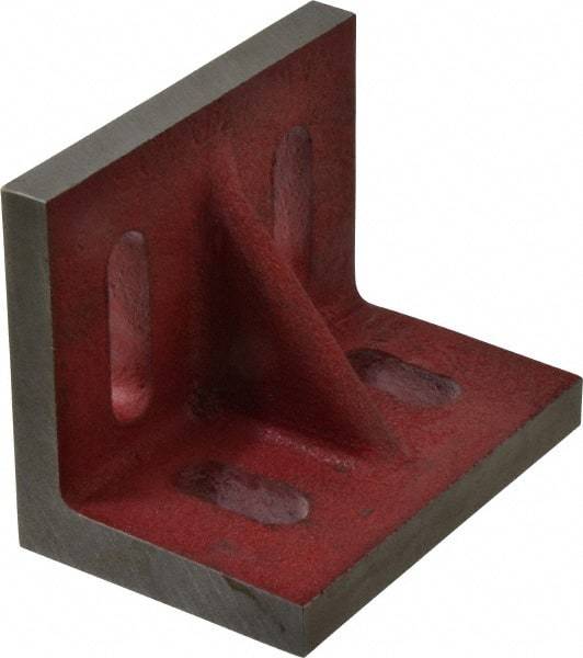 Suburban Tool - 4-1/2" Wide x 3" Deep x 3-1/2" High Cast Iron Machined Angle Plate - Standard Plate, Through-Slots on Surface, Single Web, 9/16" Thick, Single Plate - A1 Tooling