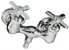 B&K Mueller - Exposed, Two Handle, Chrome Coated, Brass, Bath Faucet - Cross Handles, 3-3/8 Inch Mounting Centers, Brass Handles - A1 Tooling