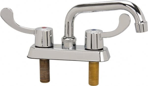 B&K Mueller - Standard, Two Handle Design, Chrome, Deck Mount, Laundry Faucet - 6 Inch Spout, Wrist Blade Handle - A1 Tooling