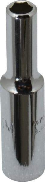 Proto - 1/4" Drive, Deep Hand Socket - 6 Points, 1-15/16" OAL, Chrome Finish - A1 Tooling