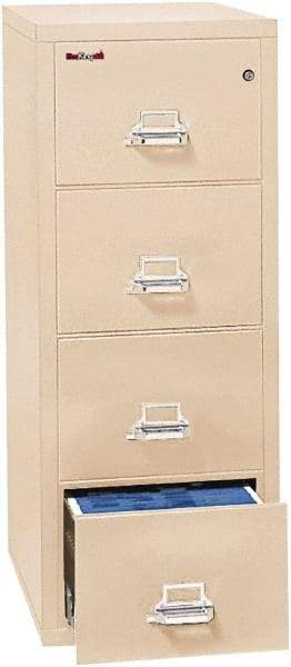 FireKing - 20.81" Wide x 52-3/4" High x 31-9/16" Deep, 4 Drawer Vertical File - Steel, Parchment - A1 Tooling