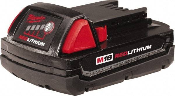 Milwaukee Tool - 18 Volt Lithium-Ion Power Tool Battery - 1.5 Ahr Capacity, 1/2 hr Charge Time, Series M18 RED - A1 Tooling