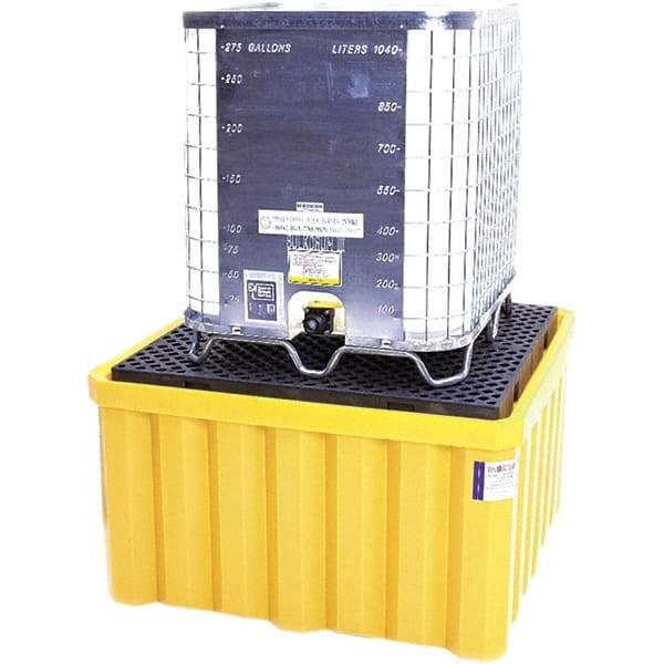 UltraTech - 400 Gal Sump, 8,000 Lb Capacity, Polyethylene Spill Deck or Pallet - 59" Long x 59" Wide x 33" High, Drain Included, 1 Tank Drum Configuration - A1 Tooling