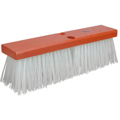 14″ Street Broom, 4″ Trim, White Polypropylene Fill, Orange Block - A1 Tooling