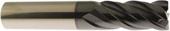 Accupro - 3/8", 4 Flute, Single End, Solid Carbide, 0.01" Corner Radius End Mill - 3-1/2" OAL, 40° Helix, Right Hand Flute, 1-1/2" LOC, Right Hand Cut - A1 Tooling