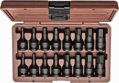 Paramount - 16 Piece 1/2" Drive Inch/Metric Impact Hex Bit Socket Set - 1/4 to 3/4" Hex - A1 Tooling