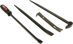 Mayhew - 4 Piece Utility Pry Bar Set - 1" Head Width, Includes 7-1/2, 16 & 17" Lengths - A1 Tooling