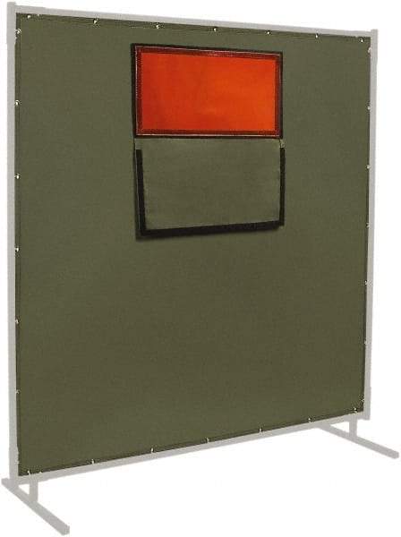 Steiner - 6' High x 8' Wide x 0.012" Thick Cotton Duck & Vinyl Welding Curtain - Olive & Orange, Grommet - A1 Tooling