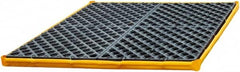 UltraTech - 22 Gal Sump, 6,000 Lb Capacity, 4 Drum, Polyethylene Spill Deck or Pallet - 48" Long x 48" Wide x 2-1/2" High, Yellow and Black, Low Profile, 2 x 2 Drum Configuration - A1 Tooling