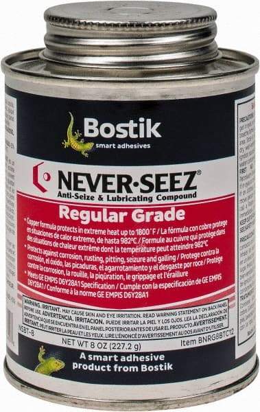 Bostik - 8 oz Can Extreme Pressure Anti-Seize Lubricant - Copper, -297 to 1,800°F, Silver Gray, Water Resistant - A1 Tooling