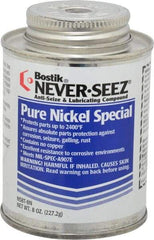 Bostik - 8 oz Can Extreme Pressure, High Temperature Anti-Seize Lubricant - Nickel, -297 to 2,400°F, Silver Colored, Water Resistant - A1 Tooling